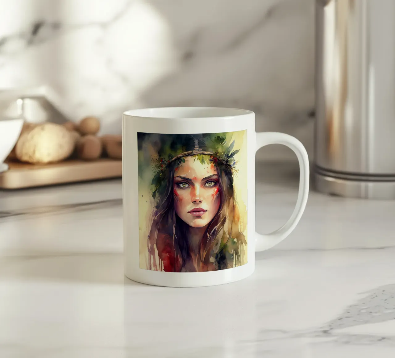 Druido dell'acquerello tazza in ceramica da Chromatic Fusion Studio