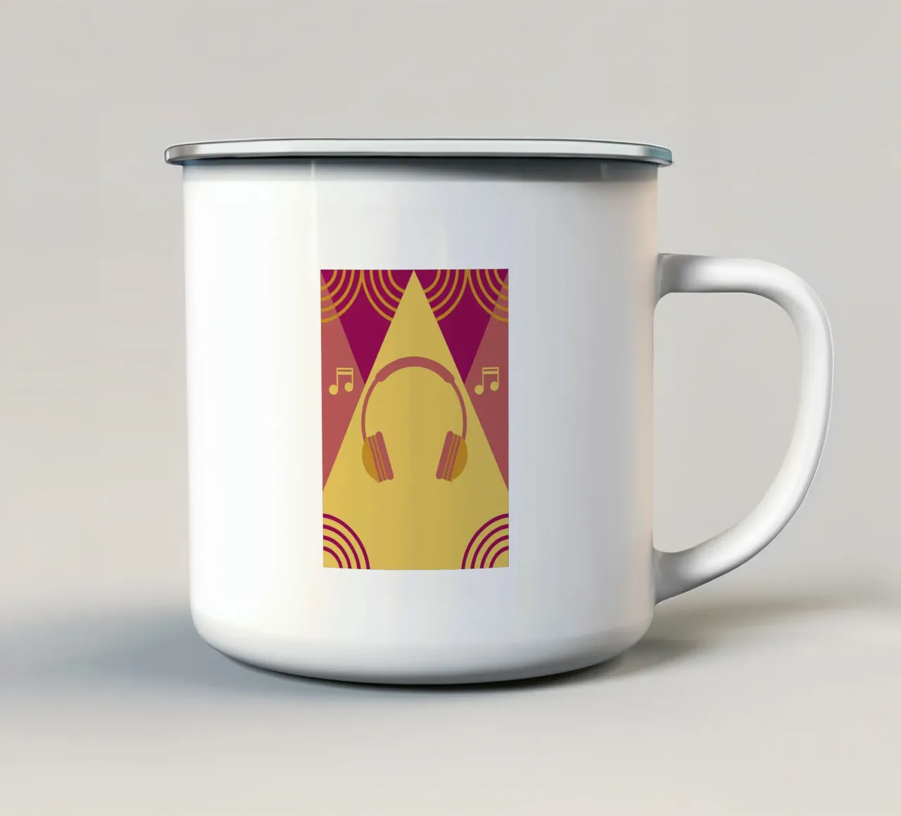 Cuffie musicali tazza in smalto da LOOK DIFFERENT