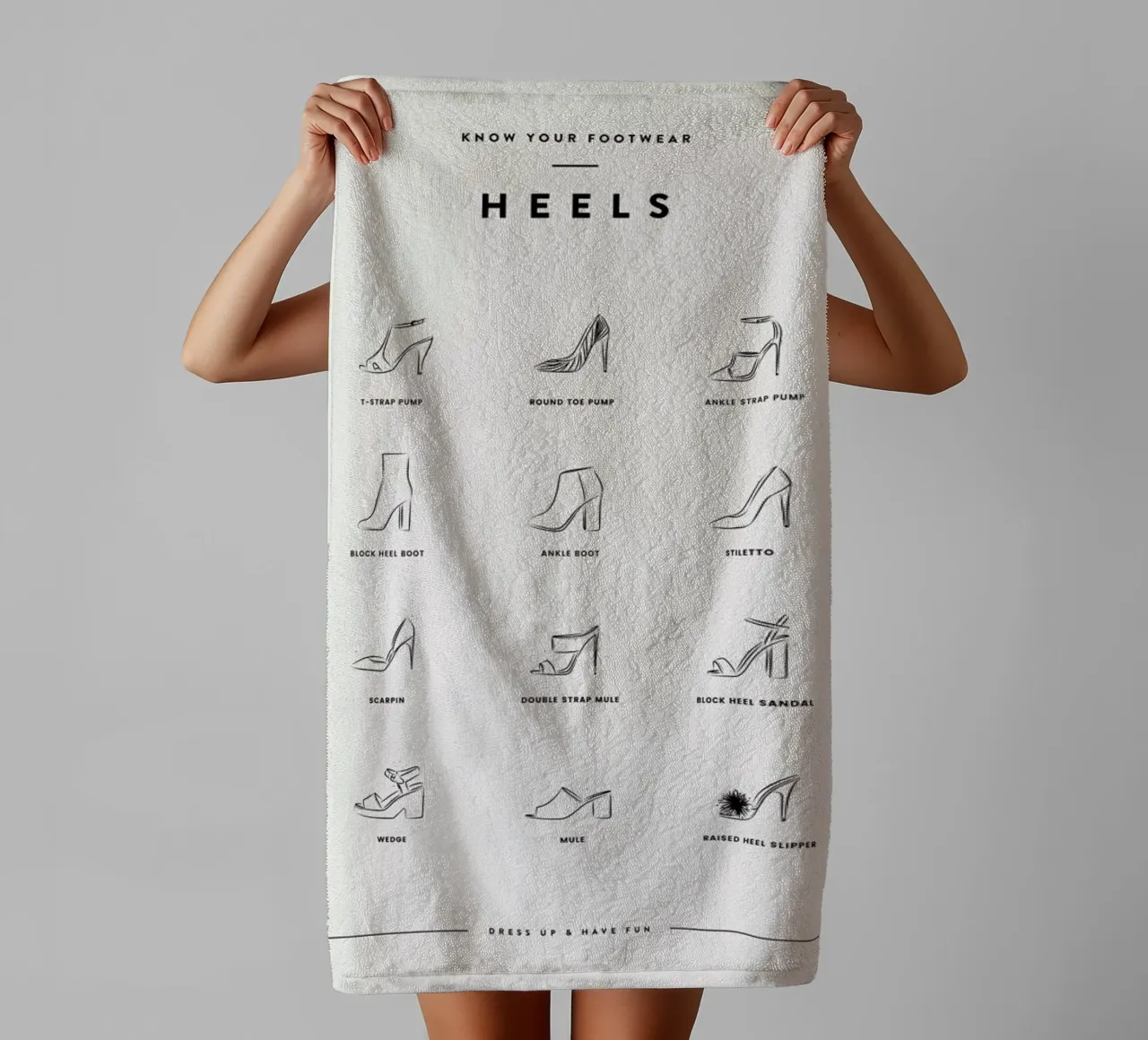 Heels Chart 2 asciugamano da bagno da daylight design studio