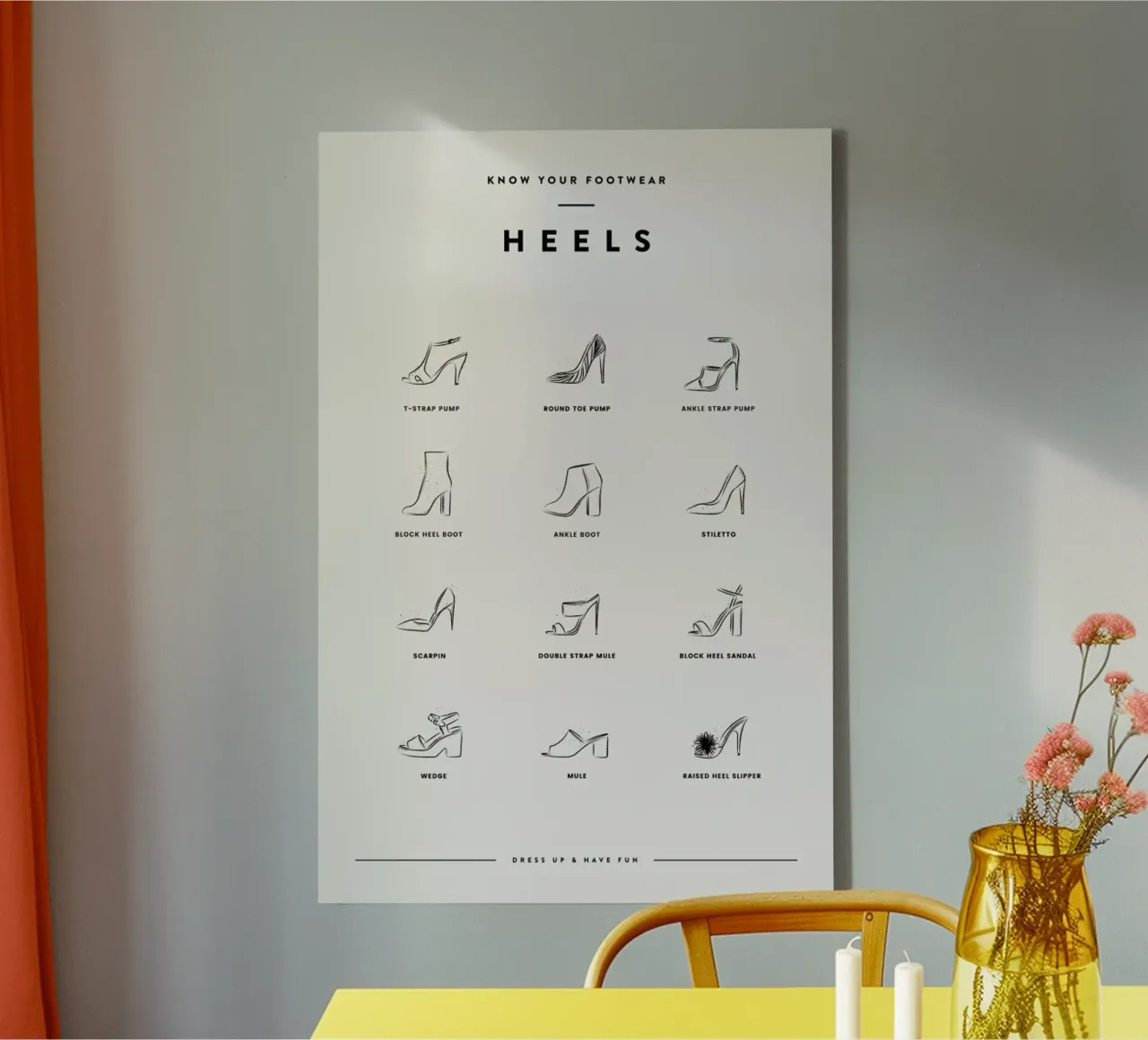 Heels Chart 2 tela con Cornice a cassetta da daylight design studio