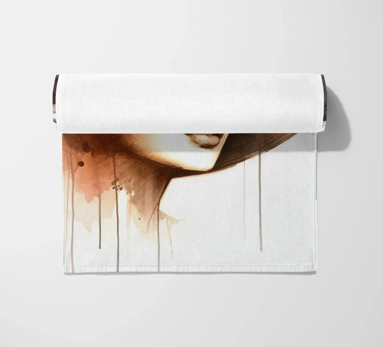 Watercolor Elegant Woman beach towel by Chromatic Fusion Studio