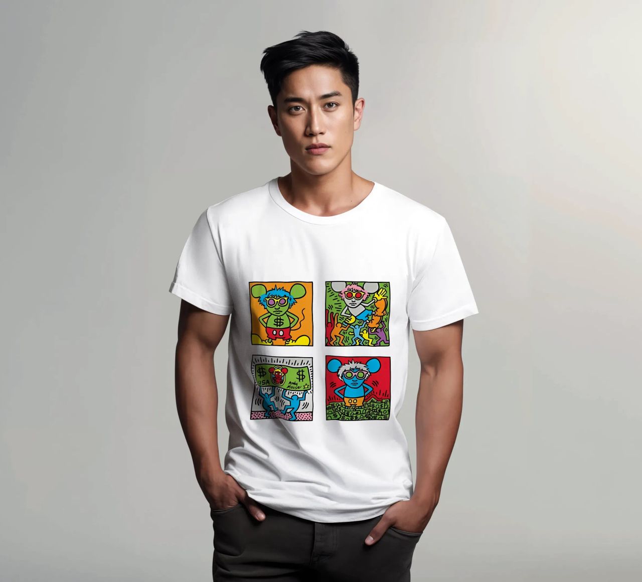 Andy Mouse di Keith Haring t-shirt da tokovictory