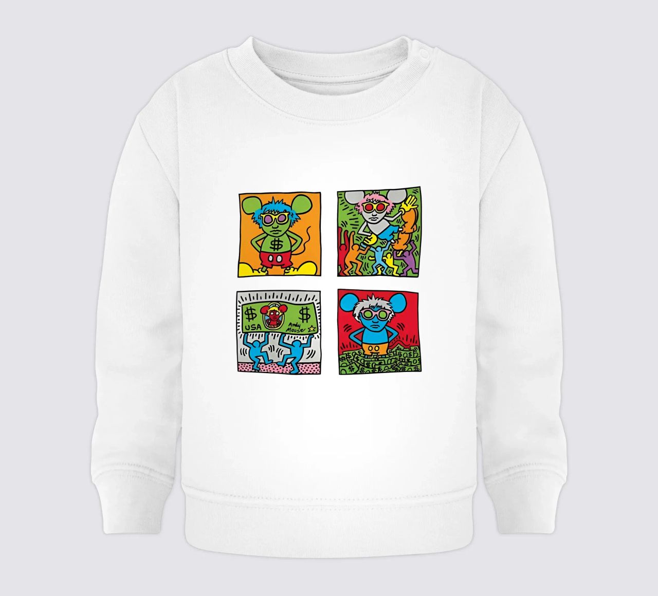 Andy Mouse di Keith Haring felpa neonato da tokovictory