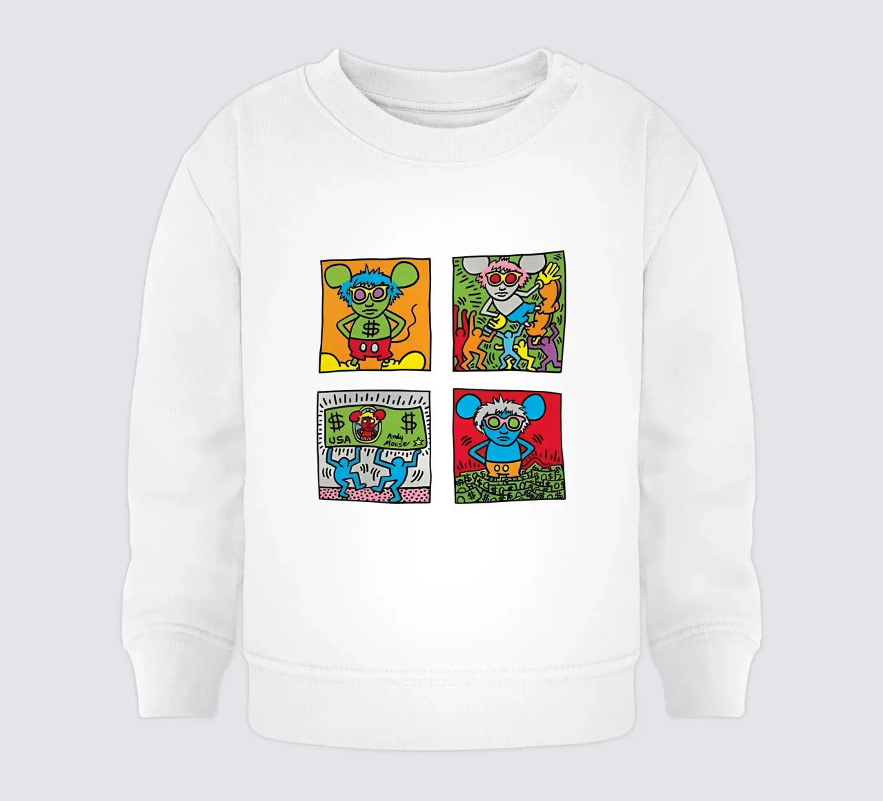 Andy Mouse di Keith Haring felpa neonato da tokovictory