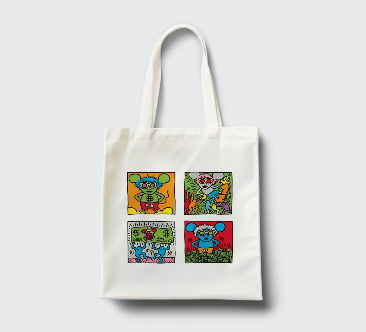 Andy Mouse di Keith Haring borsa in juta da tokovictory