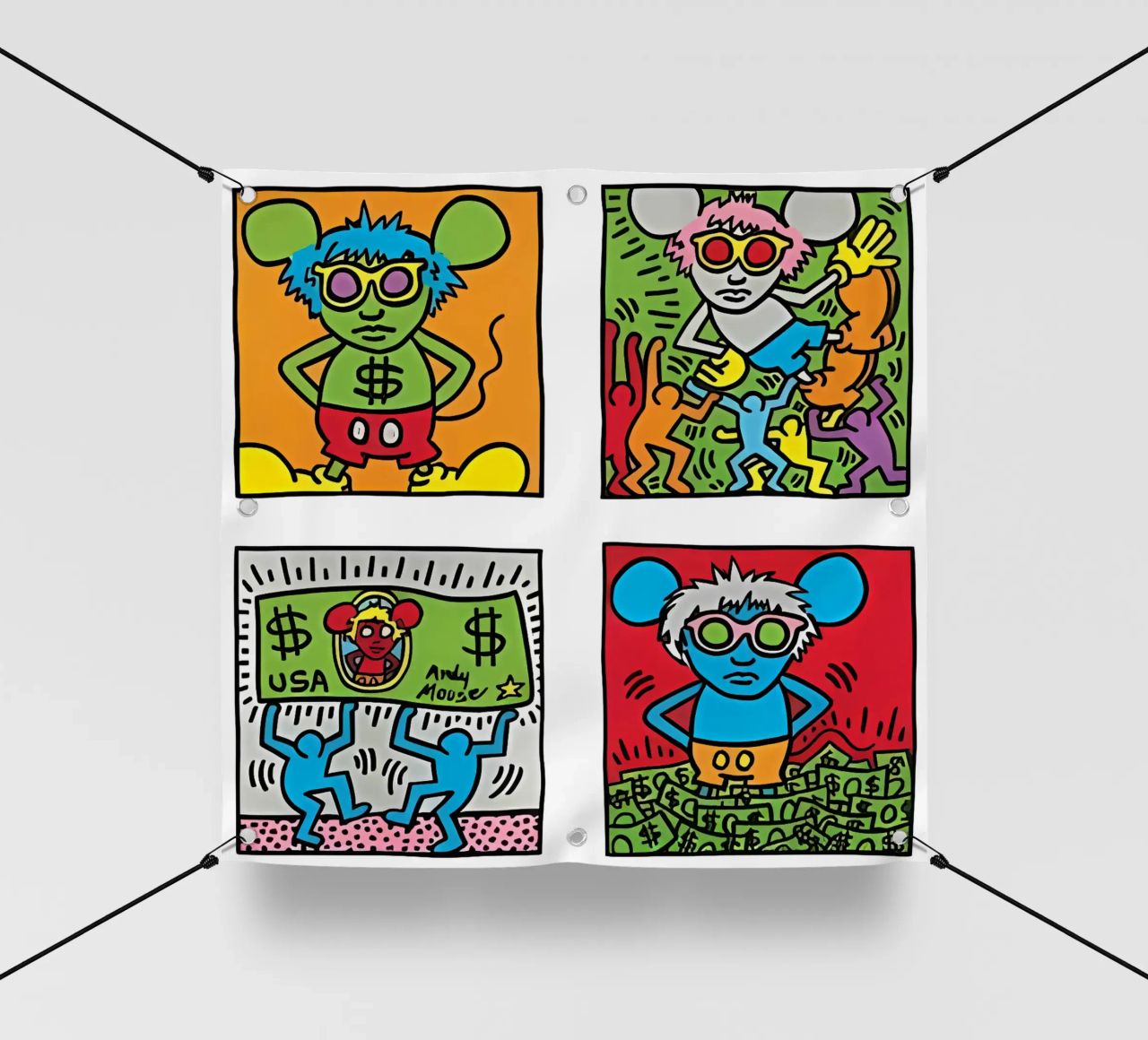 Andy Mouse di Keith Haring telo in pvc da tokovictory