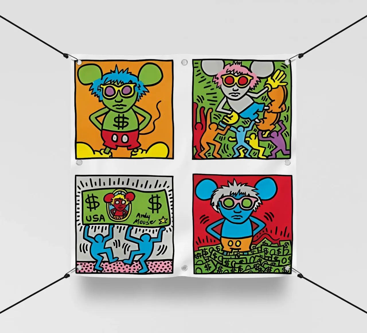 Andy Mouse di Keith Haring telo in pvc da tokovictory