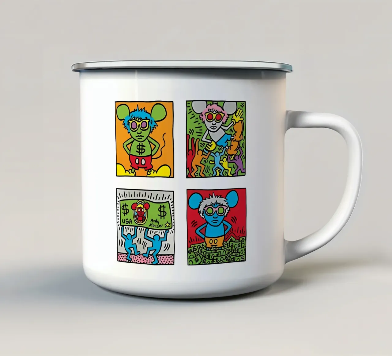 Andy Mouse van Keith Haring emaille mok van tokovictory