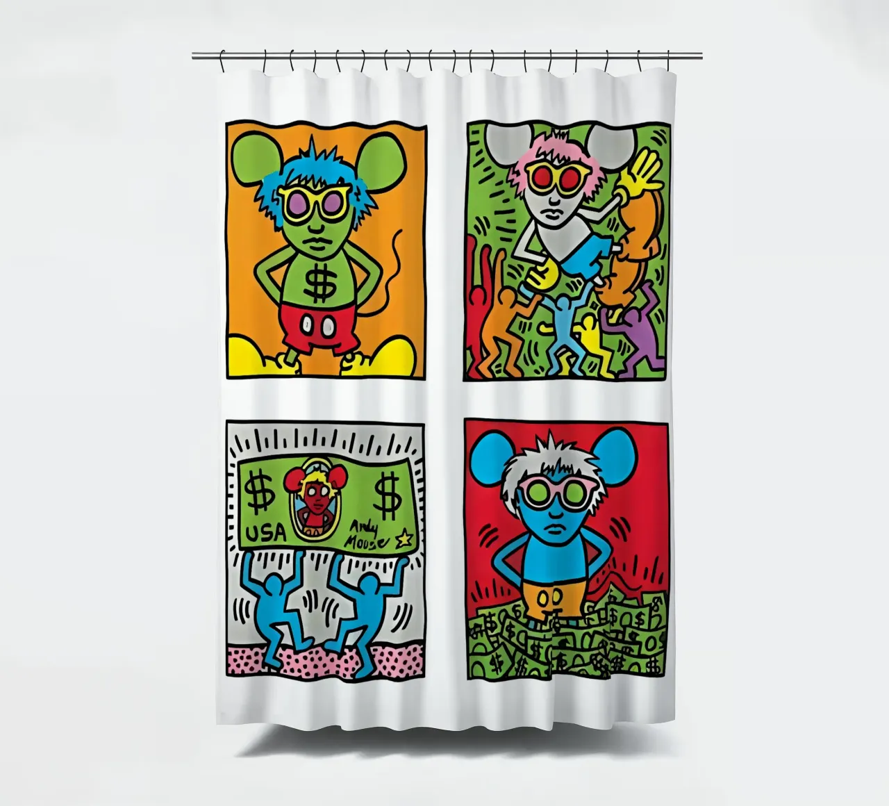 Andy Mouse di Keith Haring tenda da doccia da tokovictory