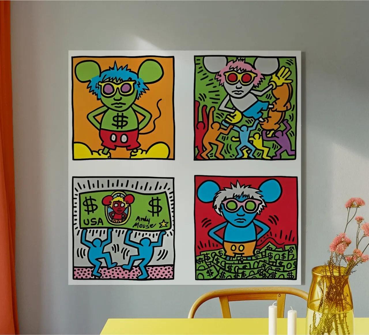 Andy Mouse di Keith Haring plexiglass da tokovictory