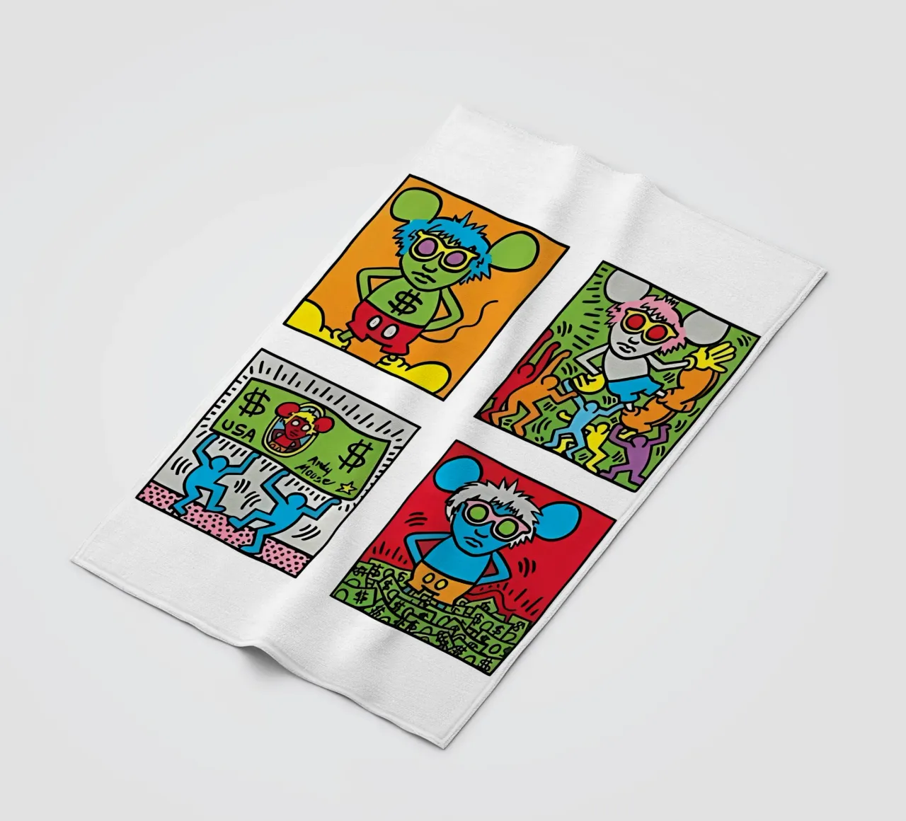 Andy Mouse di Keith Haring coperta in pile da tokovictory