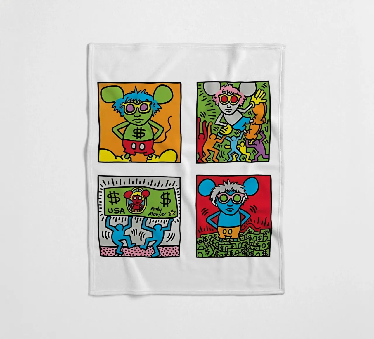 Andy Mouse di Keith Haring coperta in pile da tokovictory
