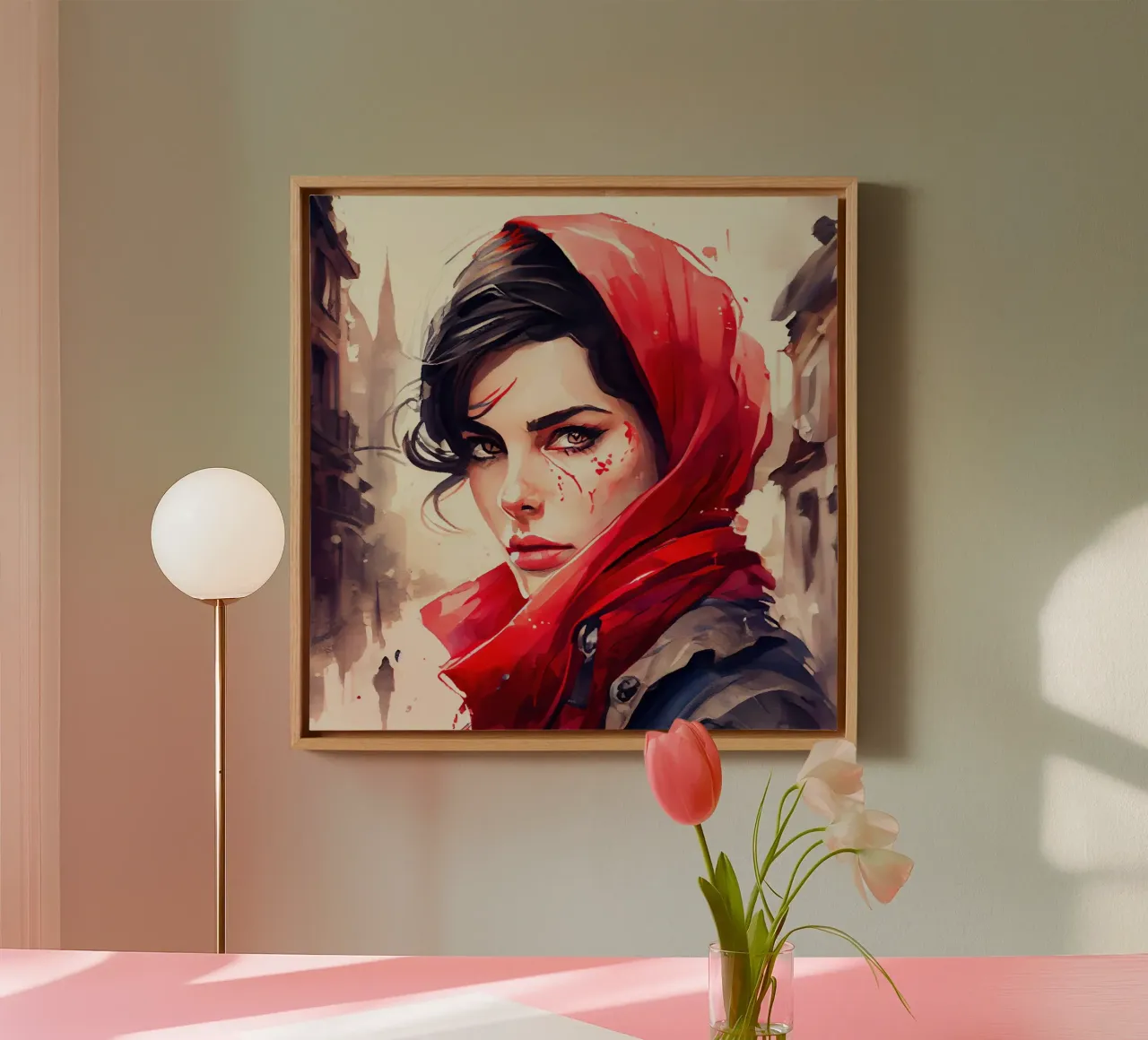 Cappuccetto Rosso moderno tela con Cornice a cassetta da Chromatic Fusion Studio