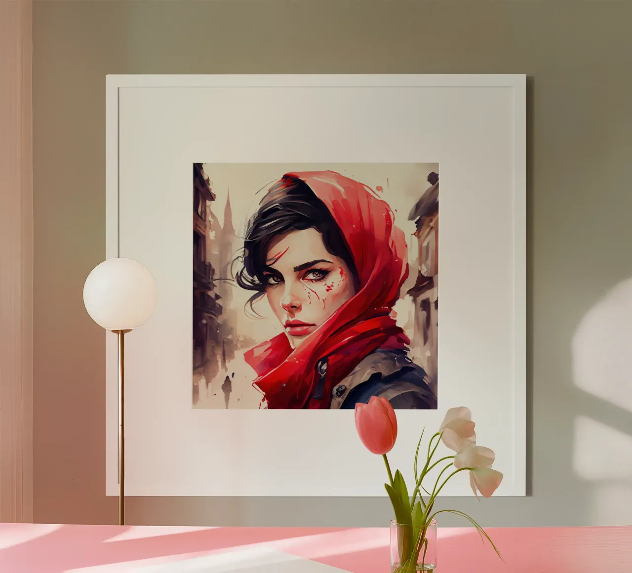 Cappuccetto Rosso moderno poster con telaio in plastica da Chromatic Fusion Studio