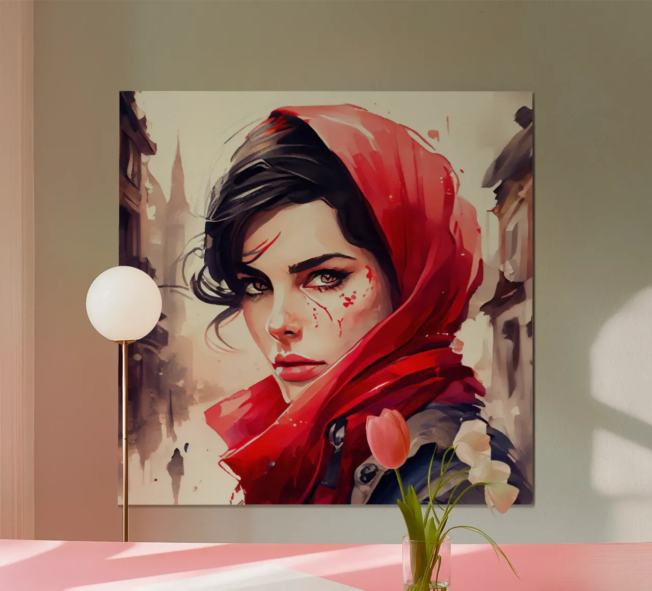 Cappuccetto Rosso moderno poster con telaio in plastica da Chromatic Fusion Studio