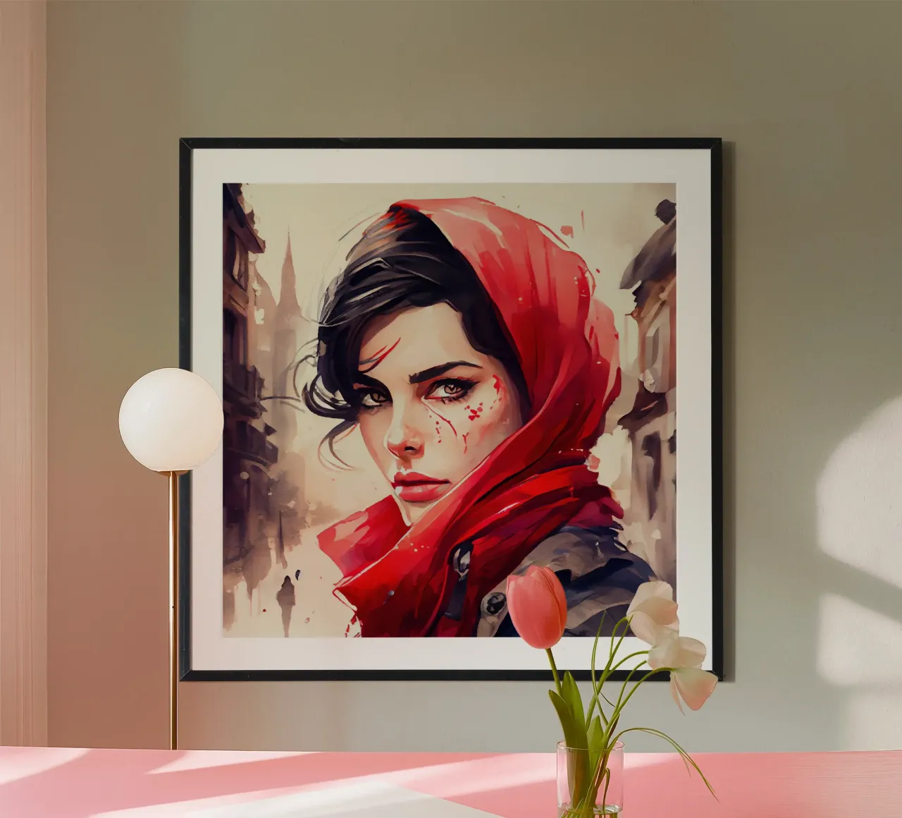Cappuccetto Rosso moderno poster con telaio in plastica da Chromatic Fusion Studio