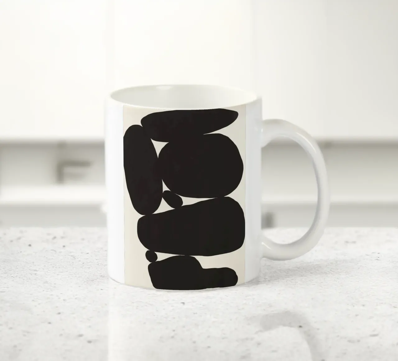 Black rock zen balance ceramic mug by Little Dean