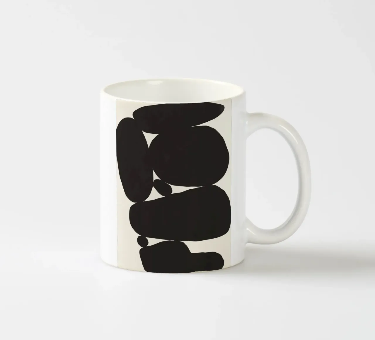 Black rock zen balance ceramic mug by Little Dean
