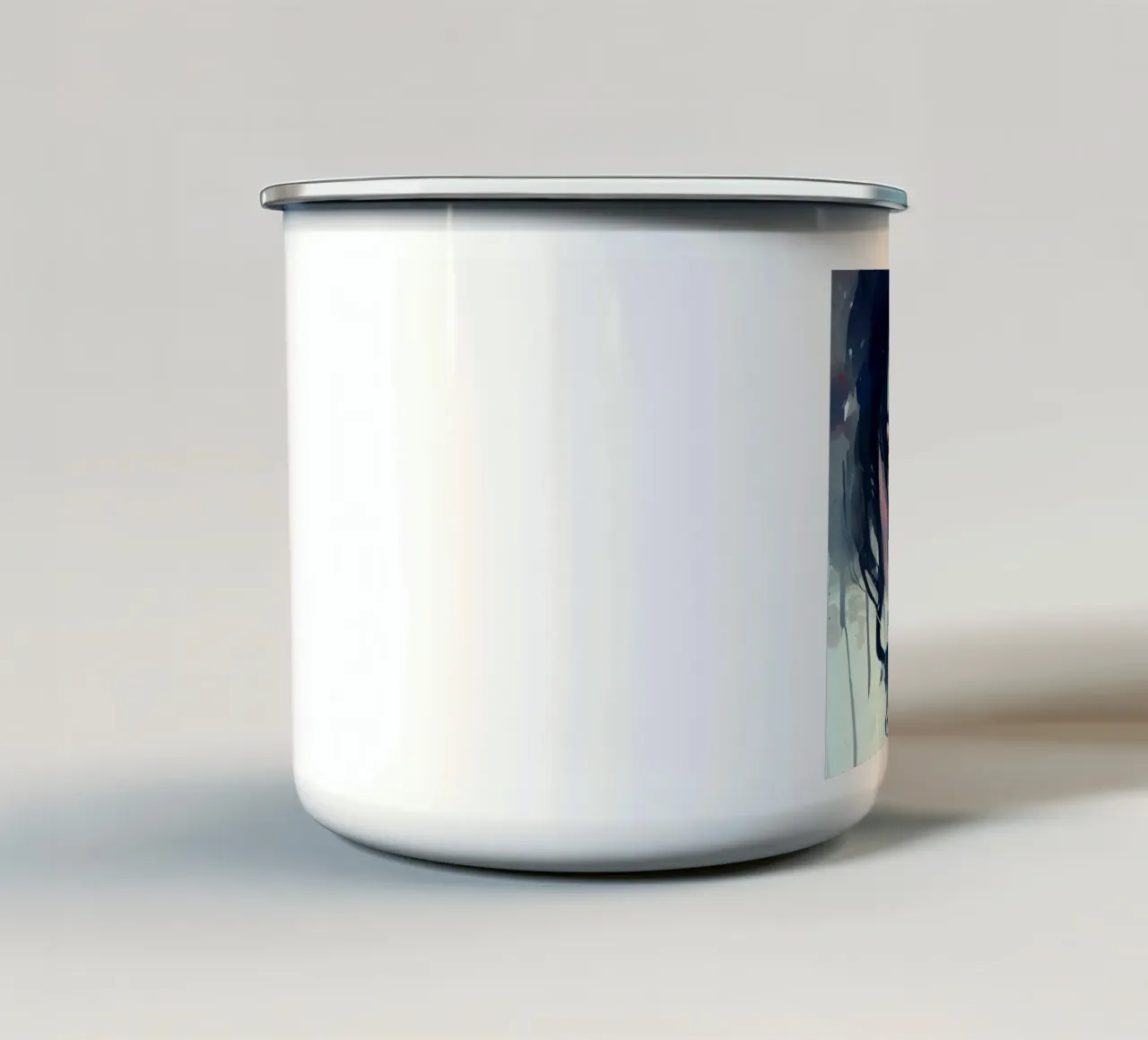Acquerello moderno Biancaneve tazza in smalto da Chromatic Fusion Studio