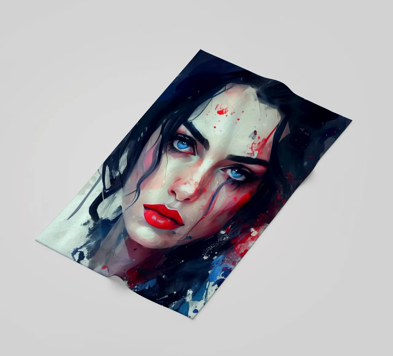 Watercolor Modern Snow White beach towel by Chromatic Fusion Studio