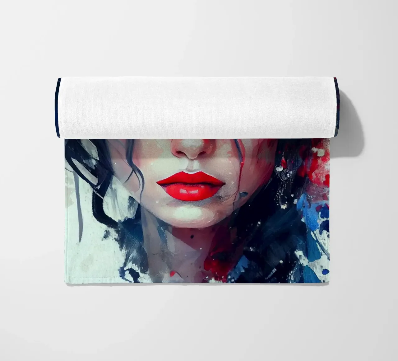 Watercolor Modern Snow White beach towel by Chromatic Fusion Studio