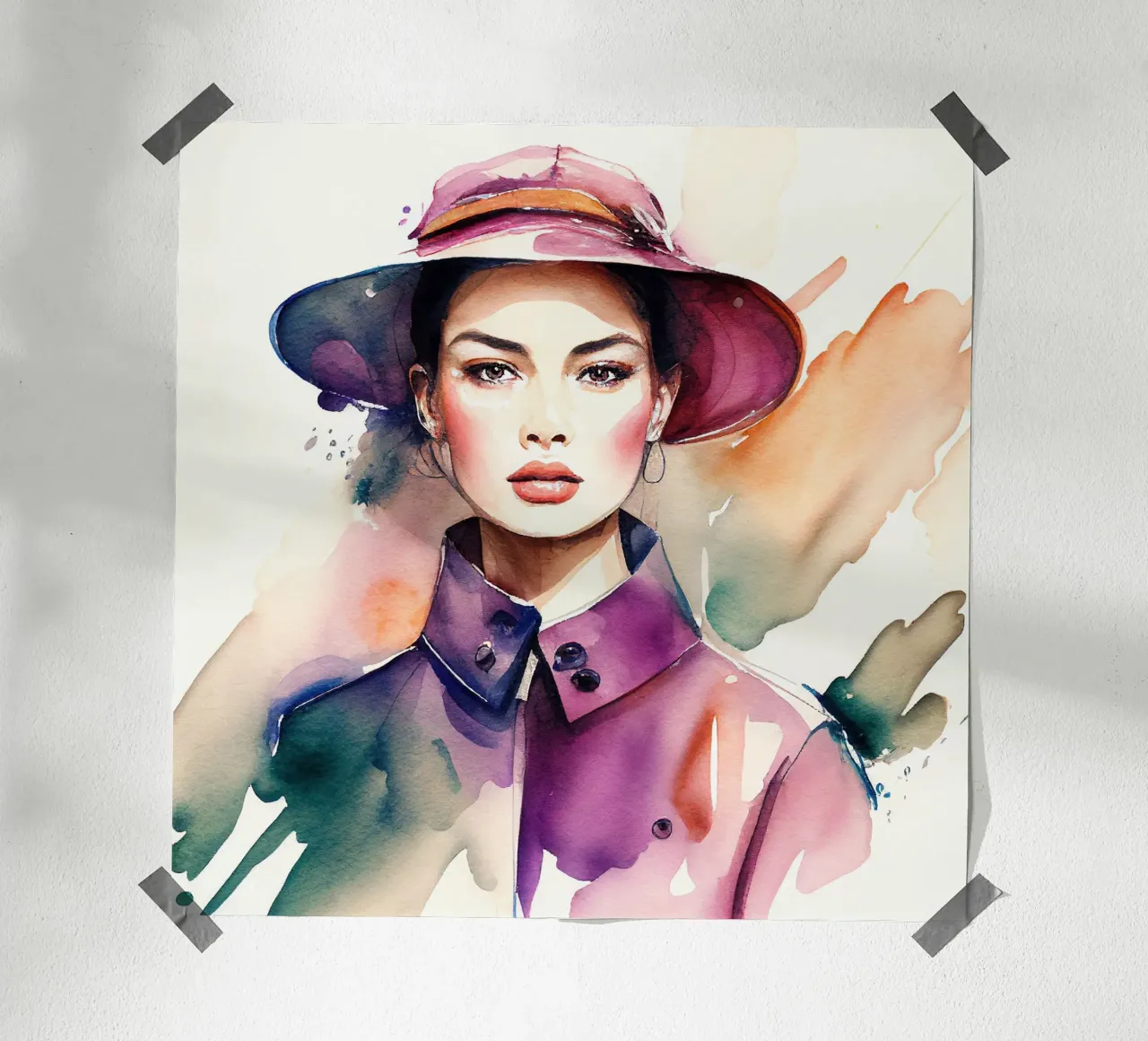 Acquerello Moda Donna poster da Chromatic Fusion Studio