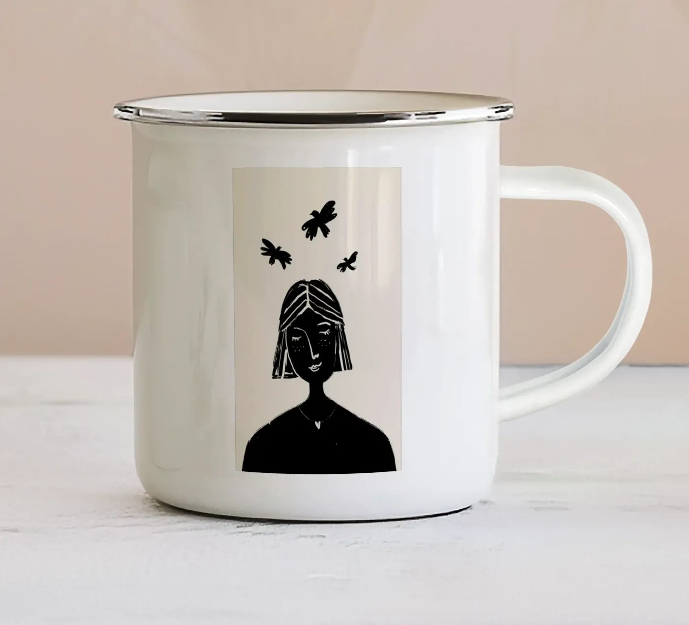 Hovering 2 enamel mug by Graphite