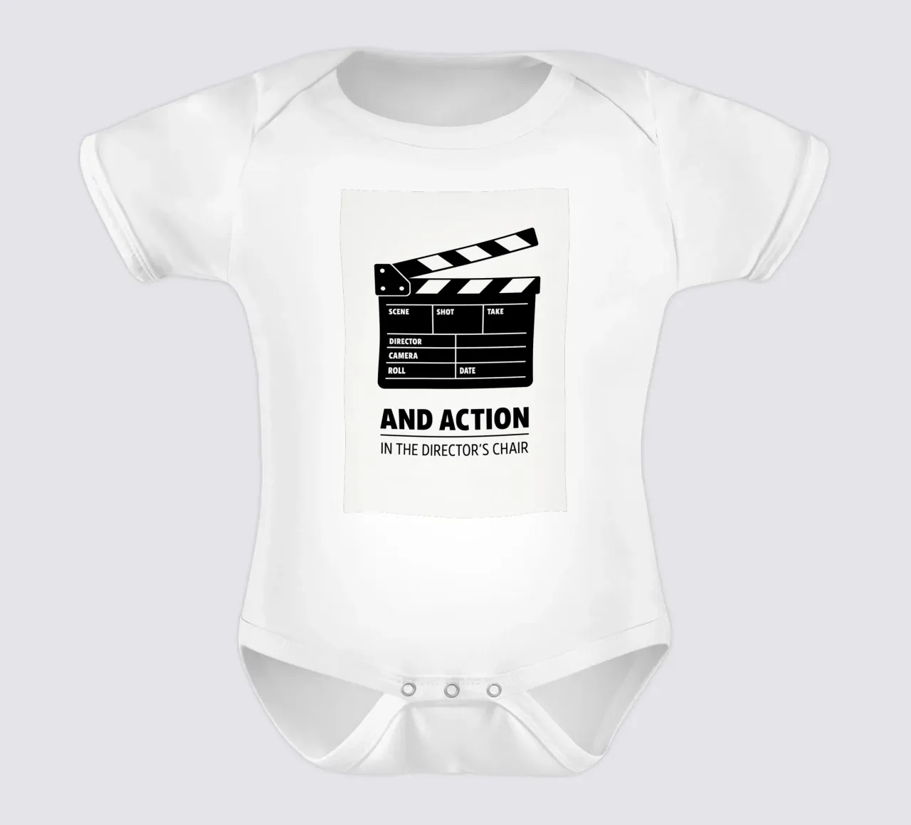 Movie Clap Print short-sleeve baby romper by MoviesArt