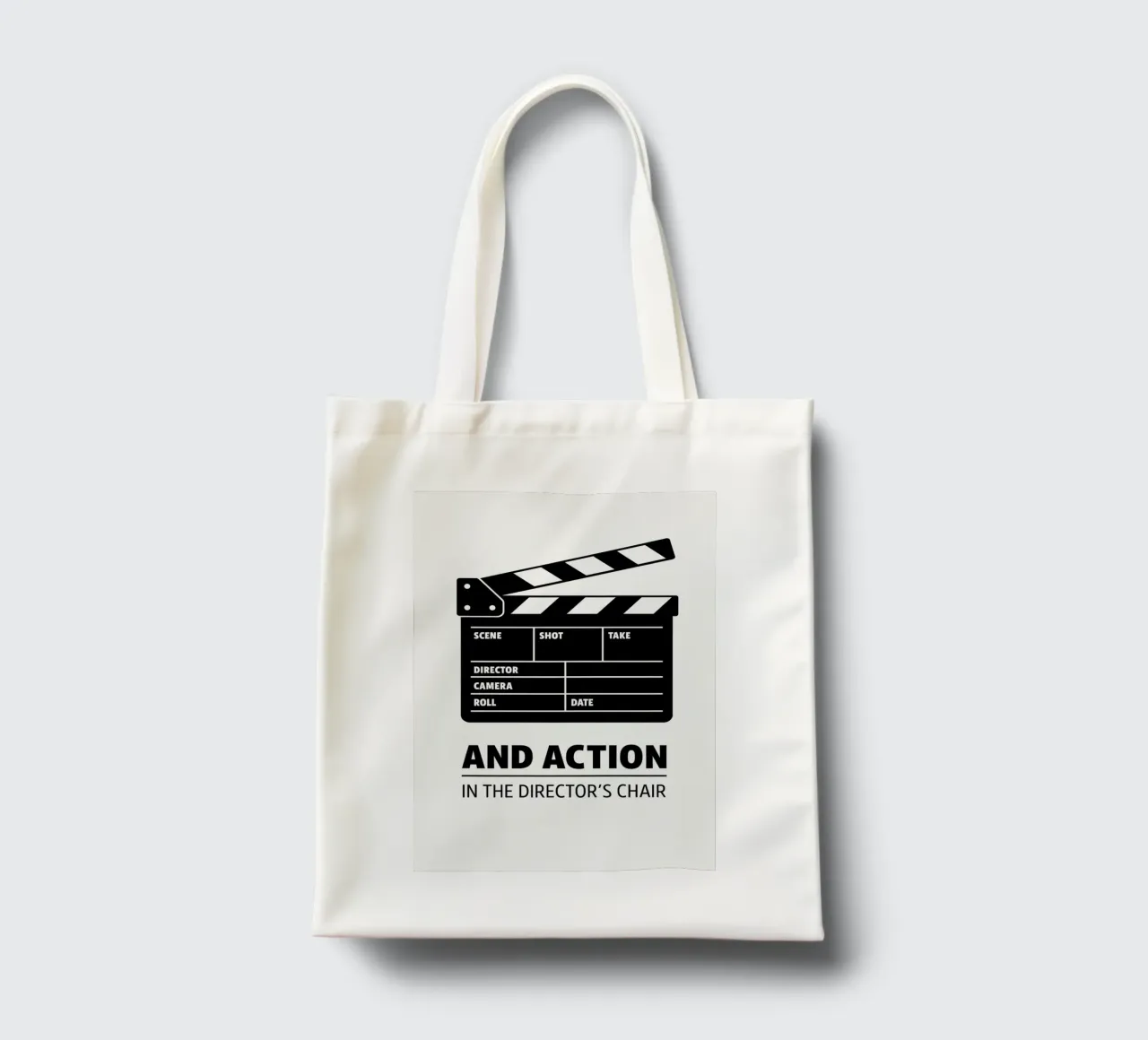 Movie Clap Print tote bag by MoviesArt