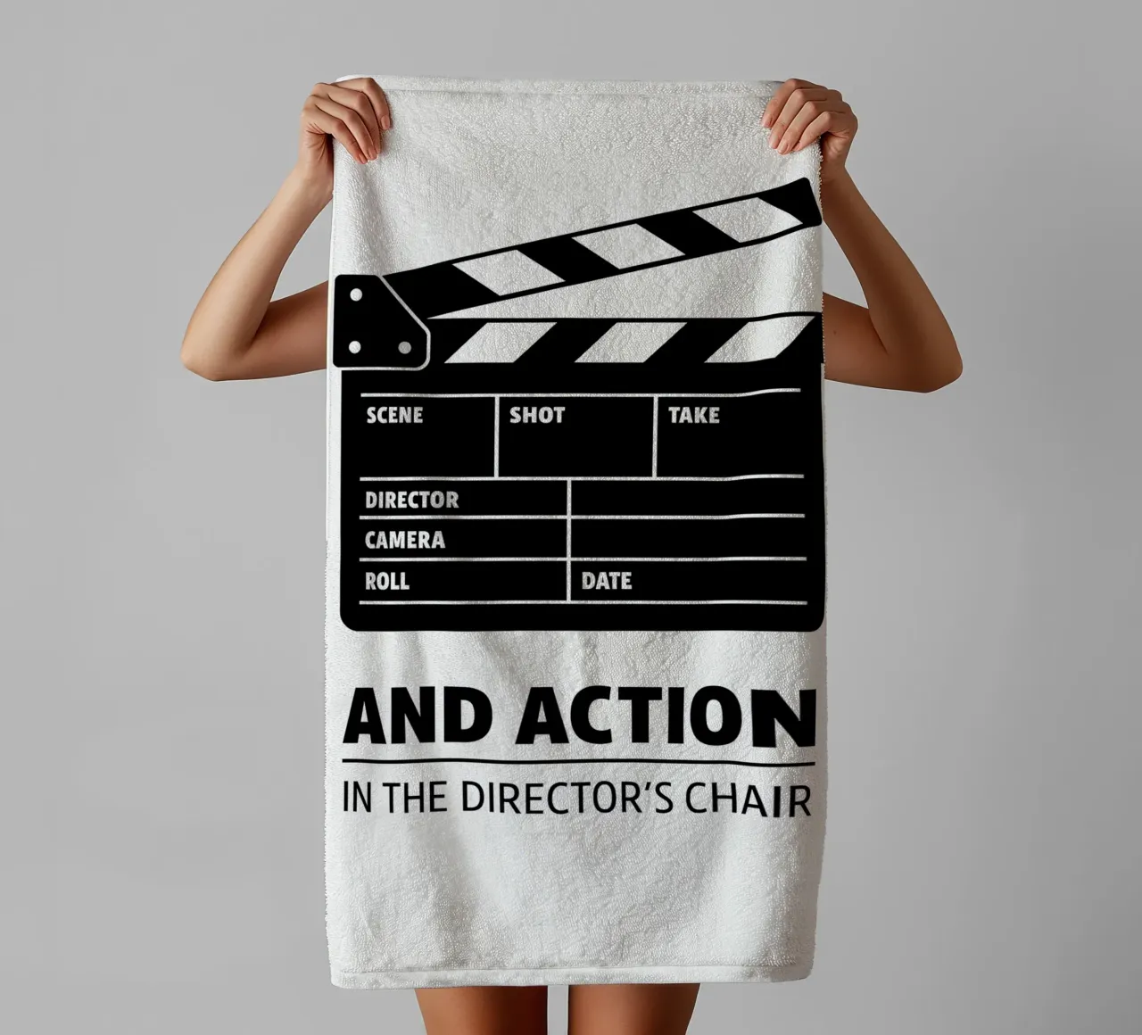 Movie Clap Print towel by MoviesArt