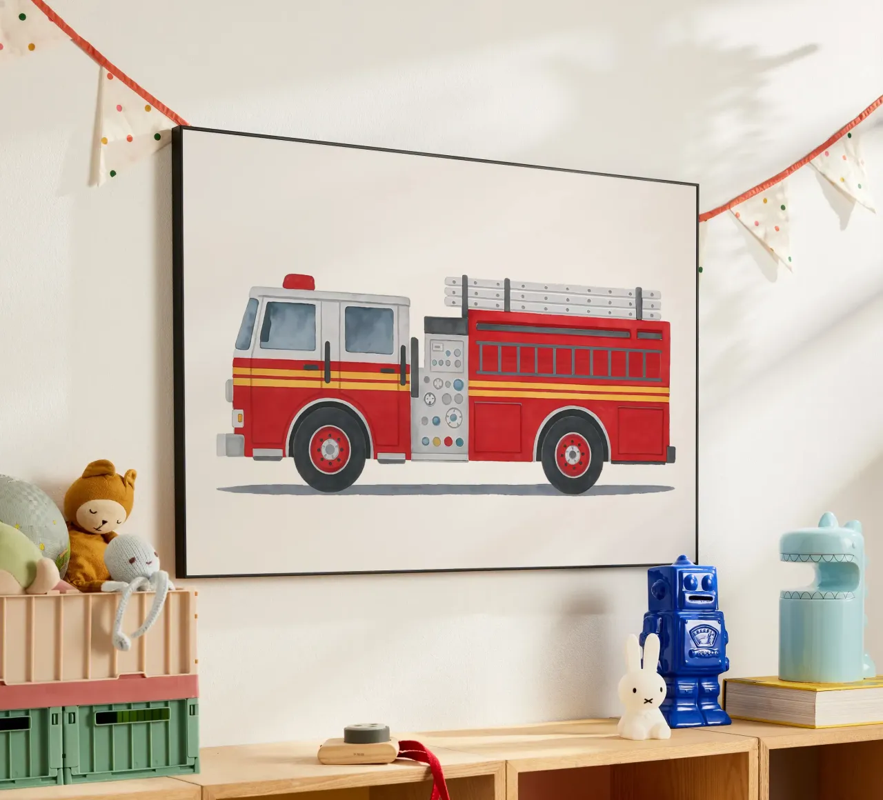 Ready for action! - The fire brigade is coming alu-dibond by KidzStudio