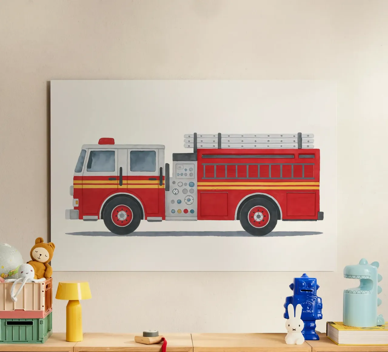Ready for action! - The fire brigade is coming alu-dibond by KidzStudio