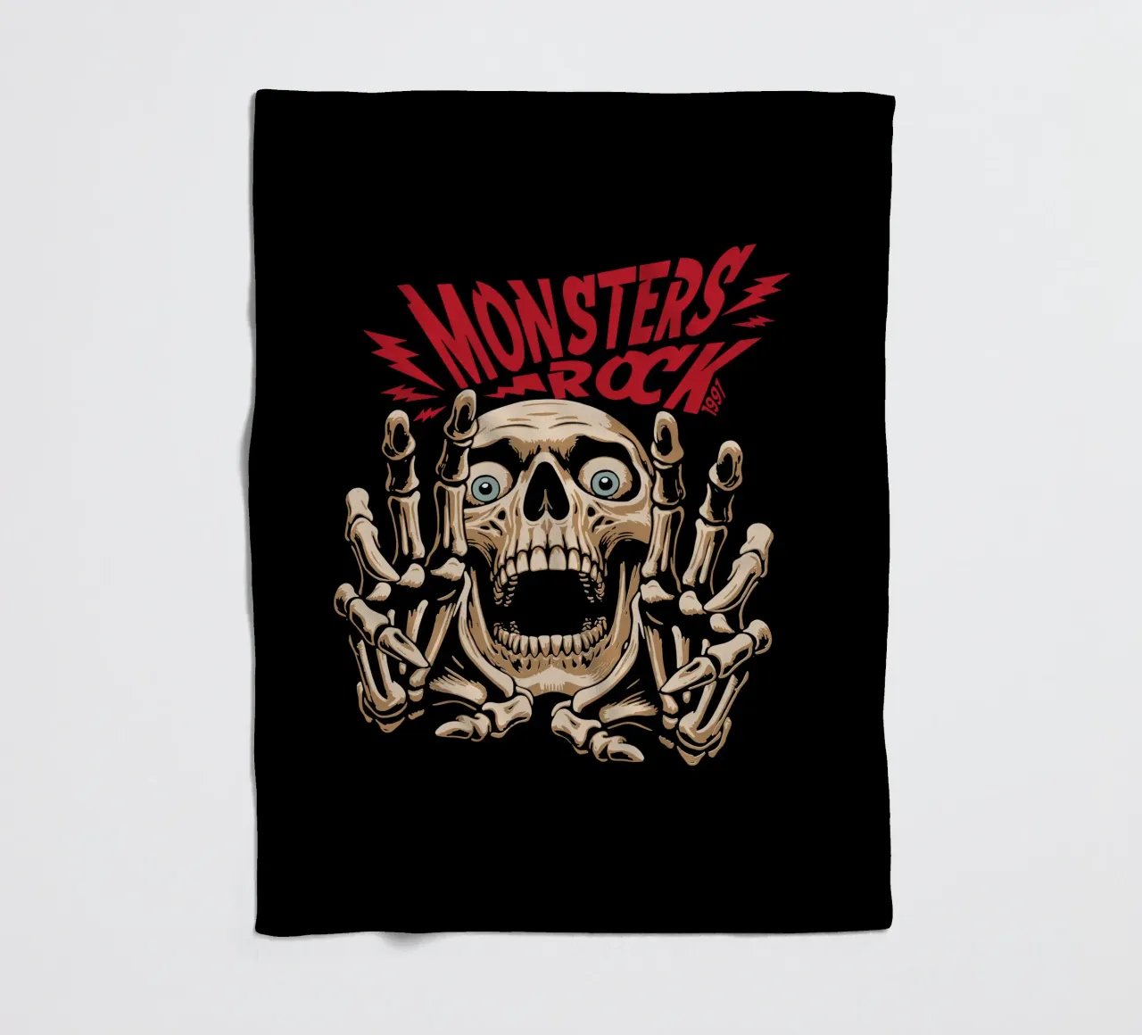 Monsters Rock fleece blanket by Gunawan Rb