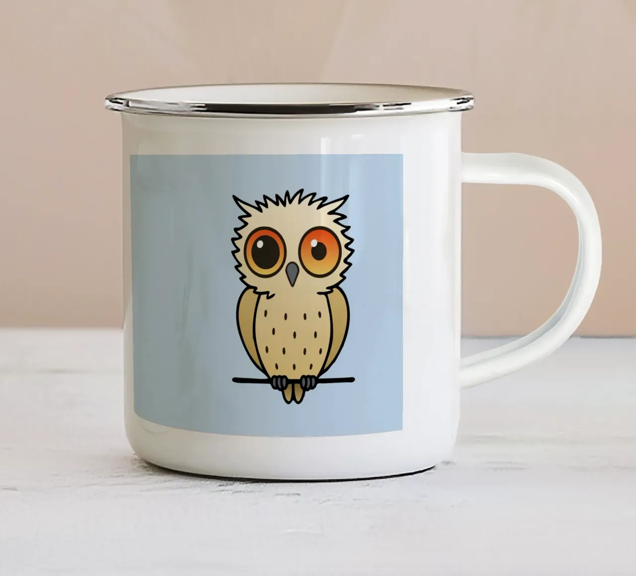 Illustrazione di un gufo molto carino tazza in smalto da BwiseLizzy