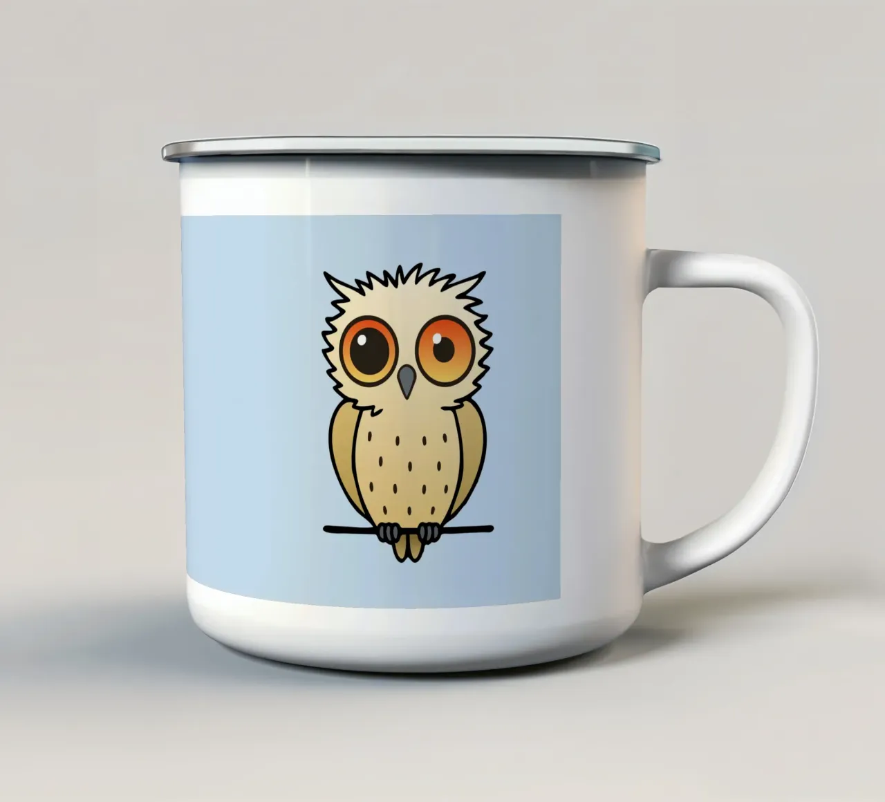 Illustrazione di un gufo molto carino tazza in smalto da BwiseLizzy