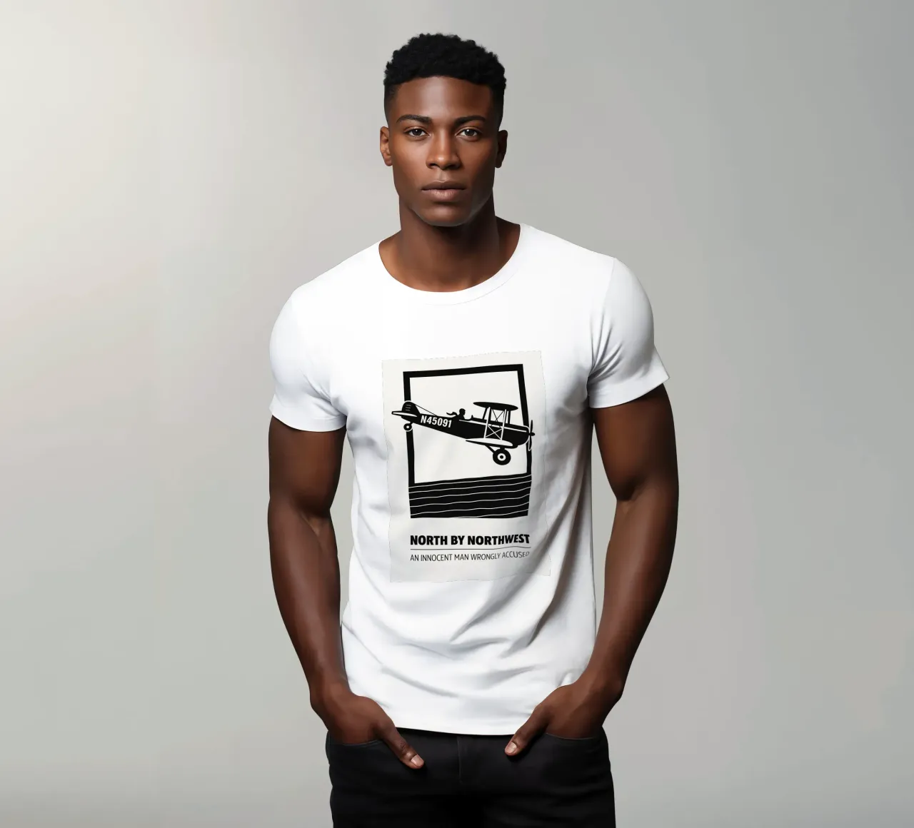 North By Northwest Print t-shirt by MoviesArt