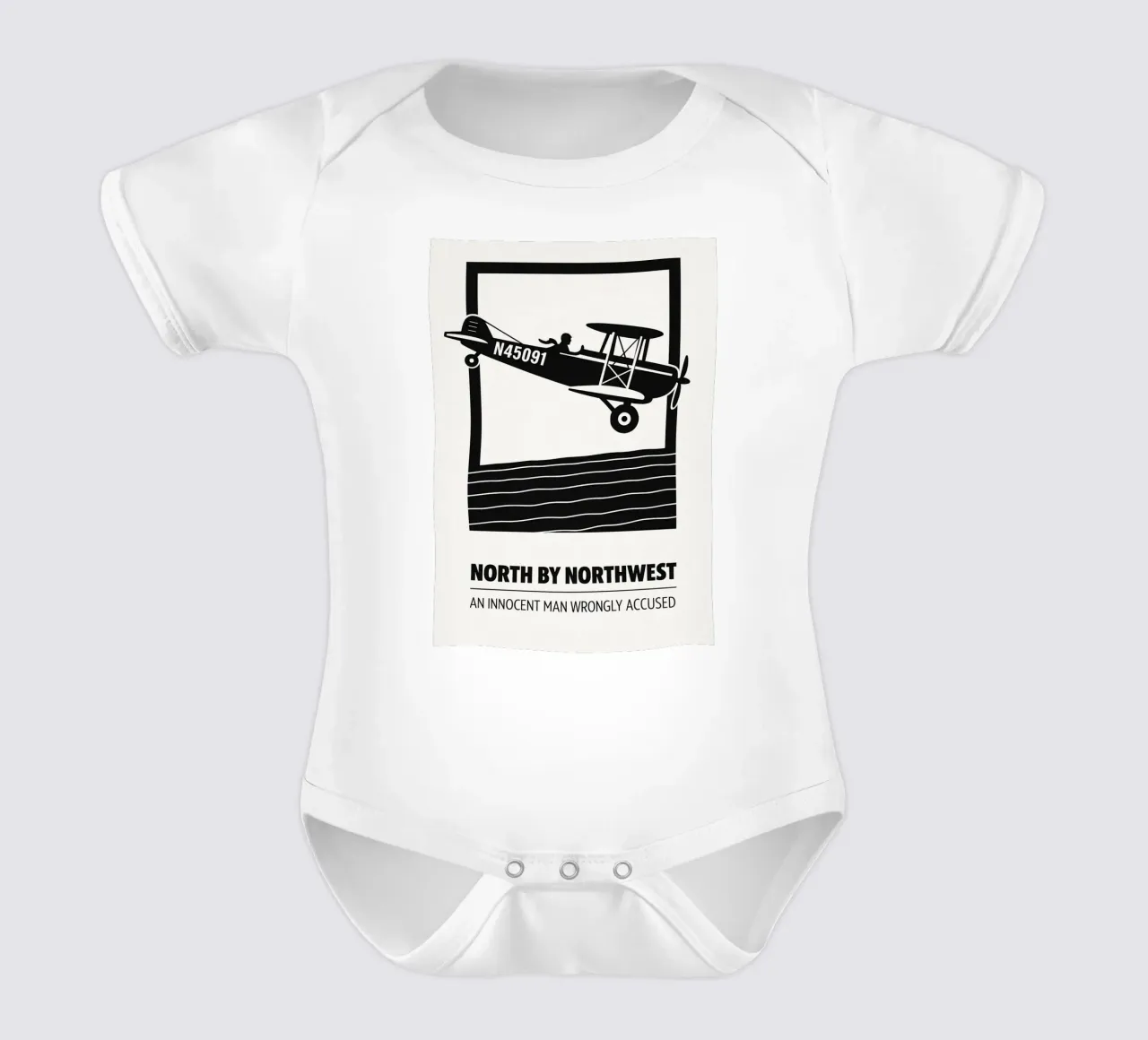 North By Northwest Print Kurzarm Babybody von MoviesArt