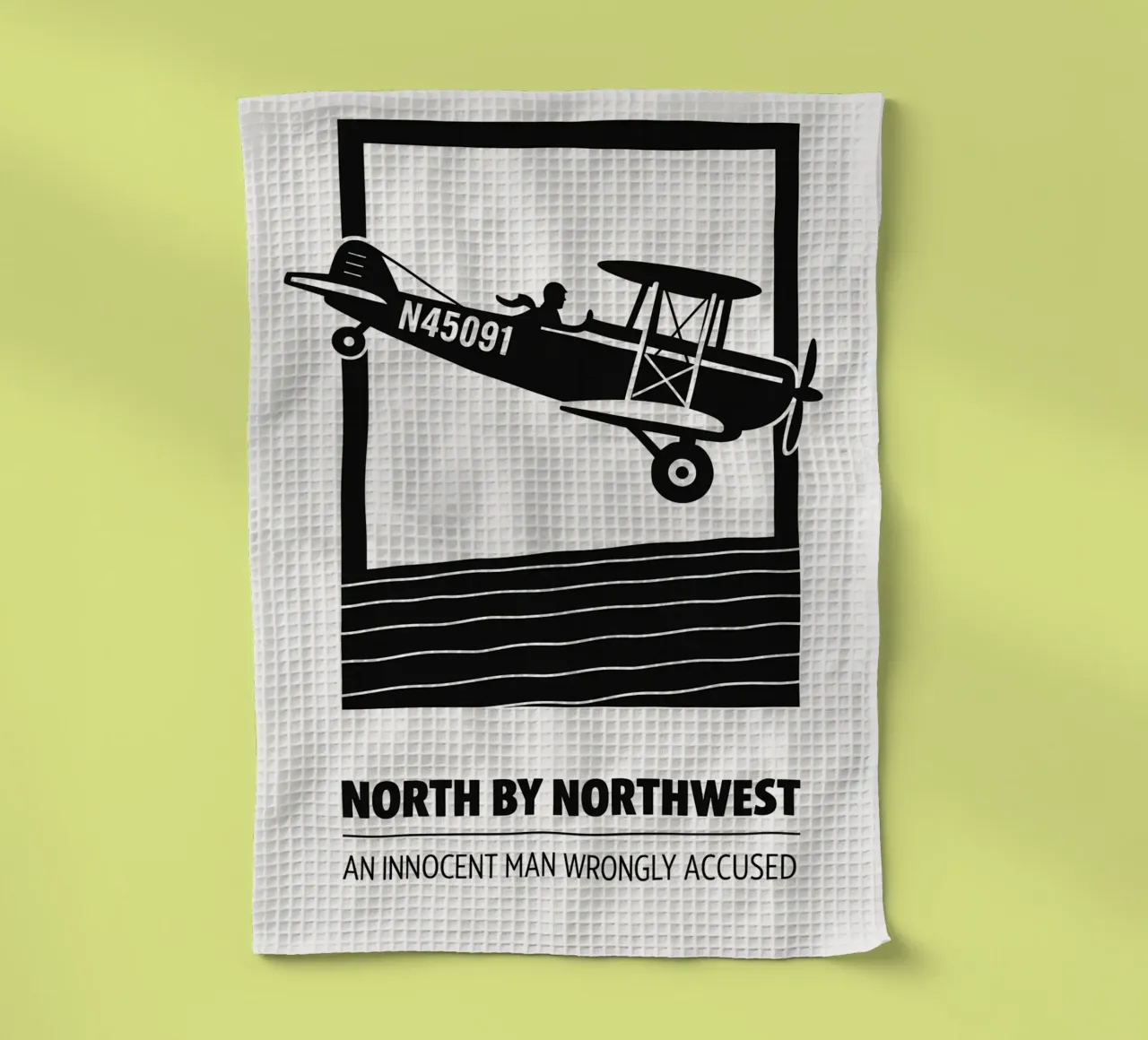 North By Northwest Print tea towel by MoviesArt