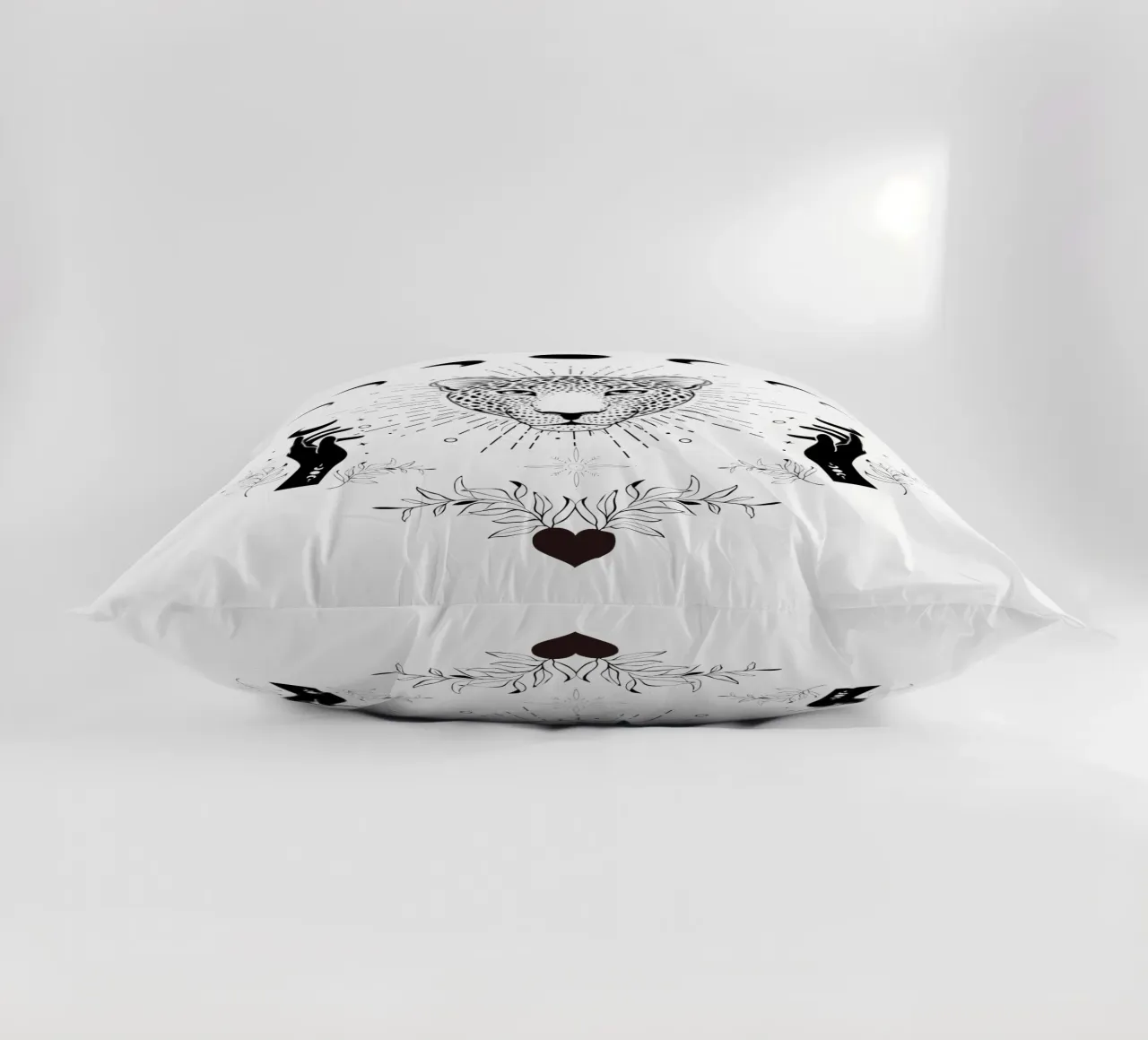 Enchanted Witchy Magic Leopard Print decorative cushion by Mostly Pink
