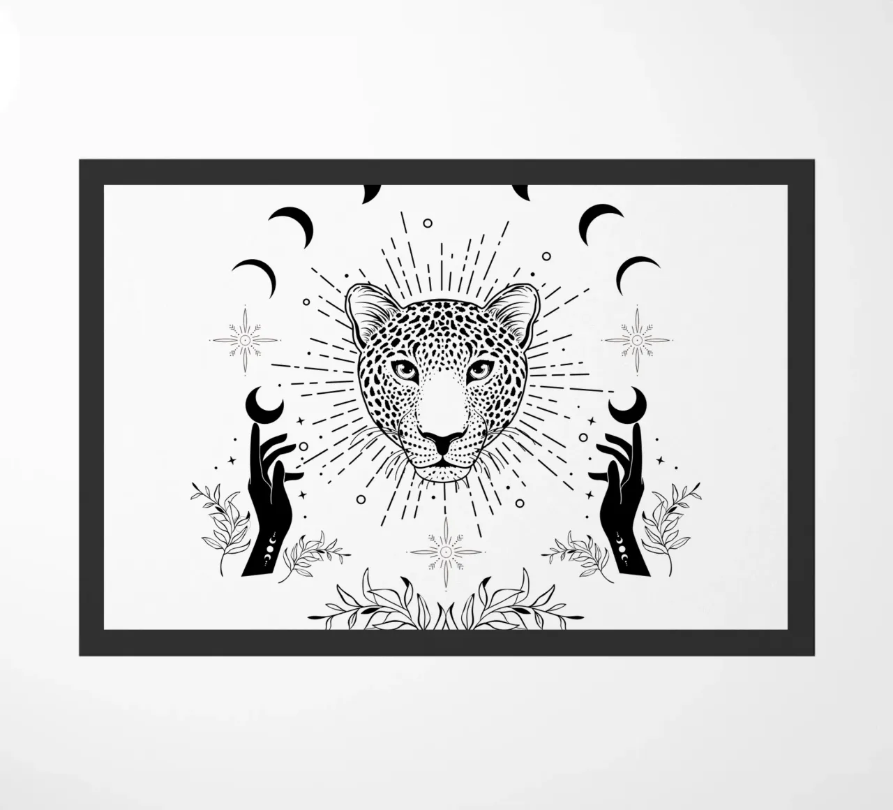 Enchanted Witchy Magic Leopard Print doormat by Chérie Prints