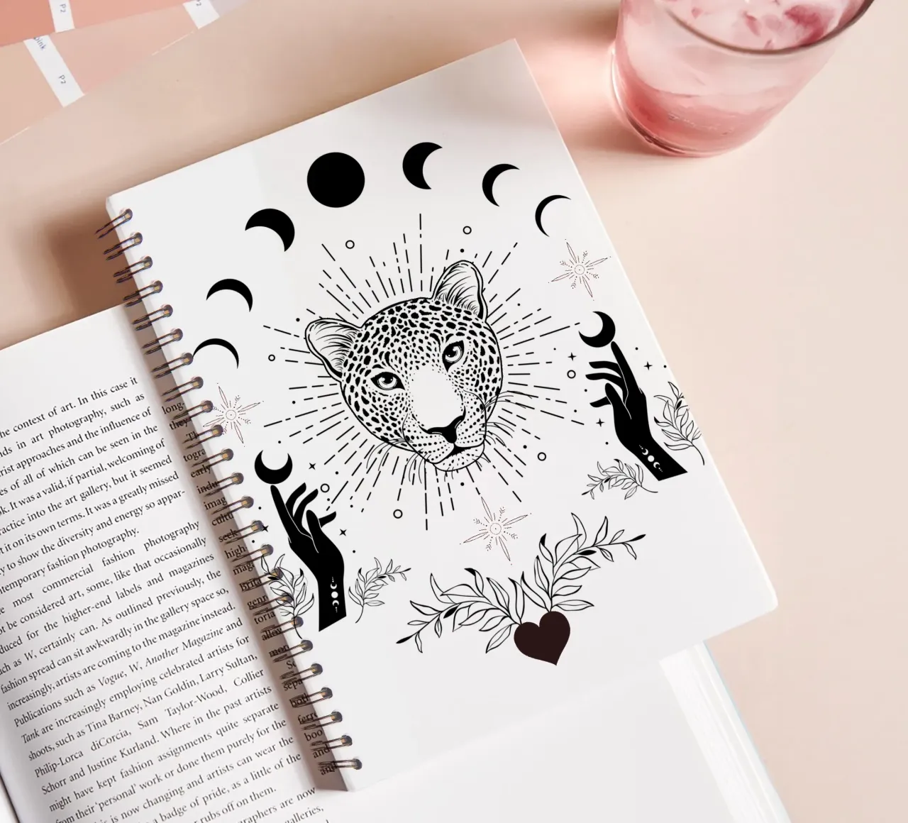 Enchanted Witchy Magic Leopard Print spiral notebook by Mostly Pink