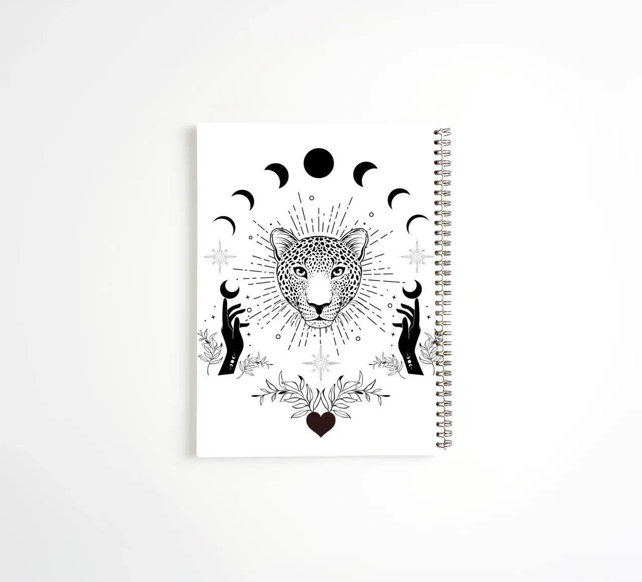 Enchanted Witchy Magic Leopard Print spiral notebook by Mostly Pink