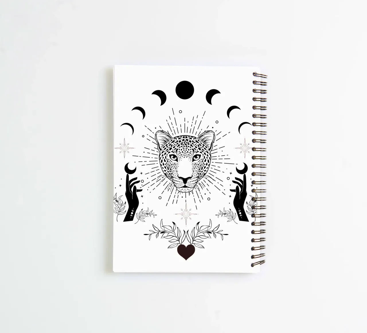 Enchanted Witchy Magic Leopard Print spiral notebook by Mostly Pink
