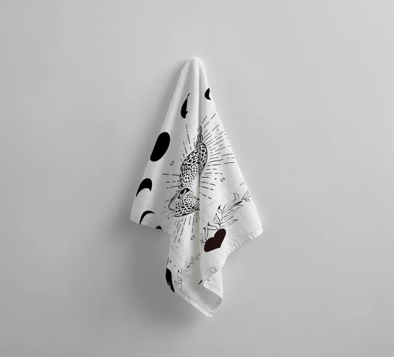 Enchanted Witchy Magic Leopard Print towel by Mostly Pink