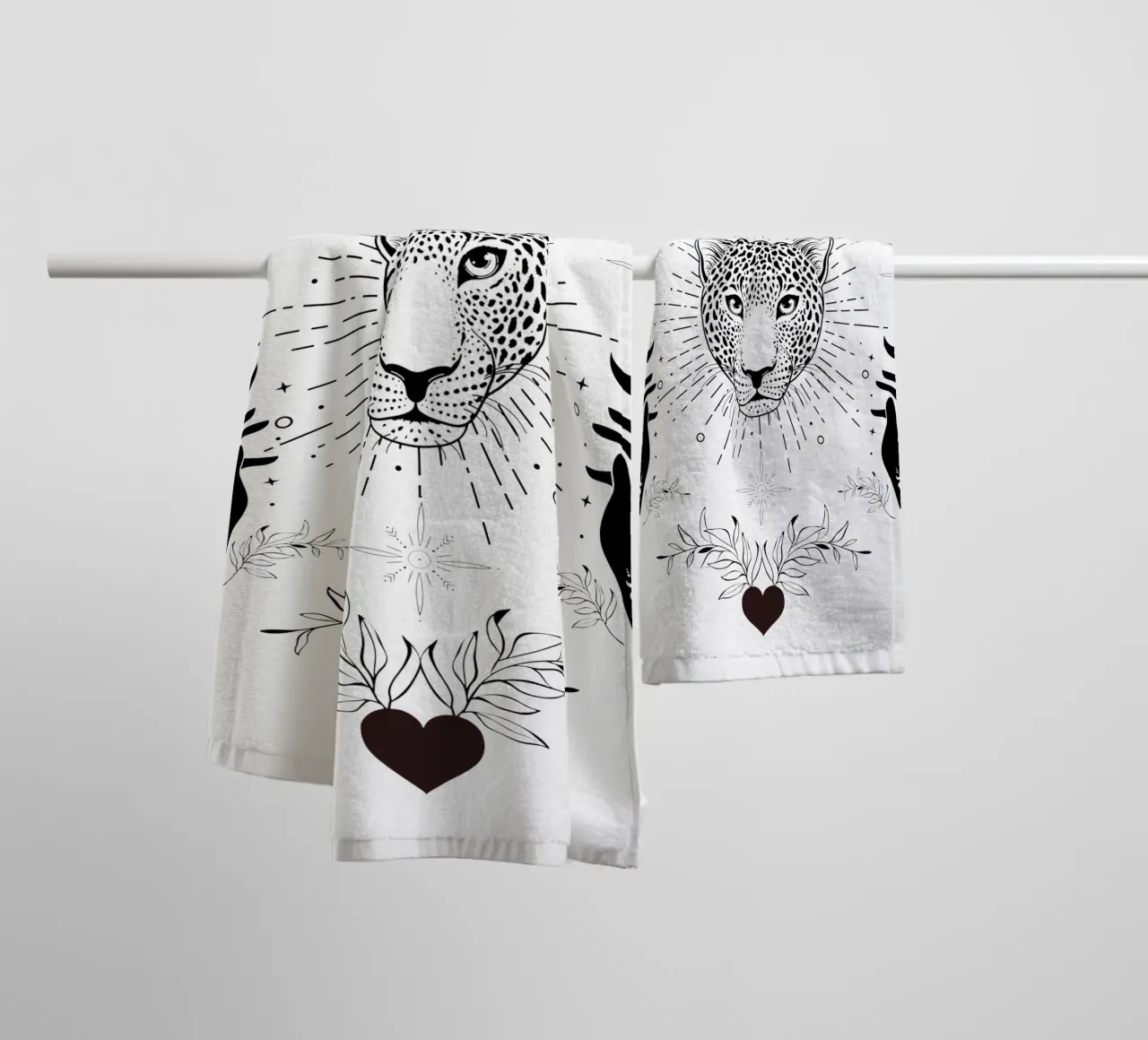 Enchanted Witchy Magic Leopard Print towel by Mostly Pink