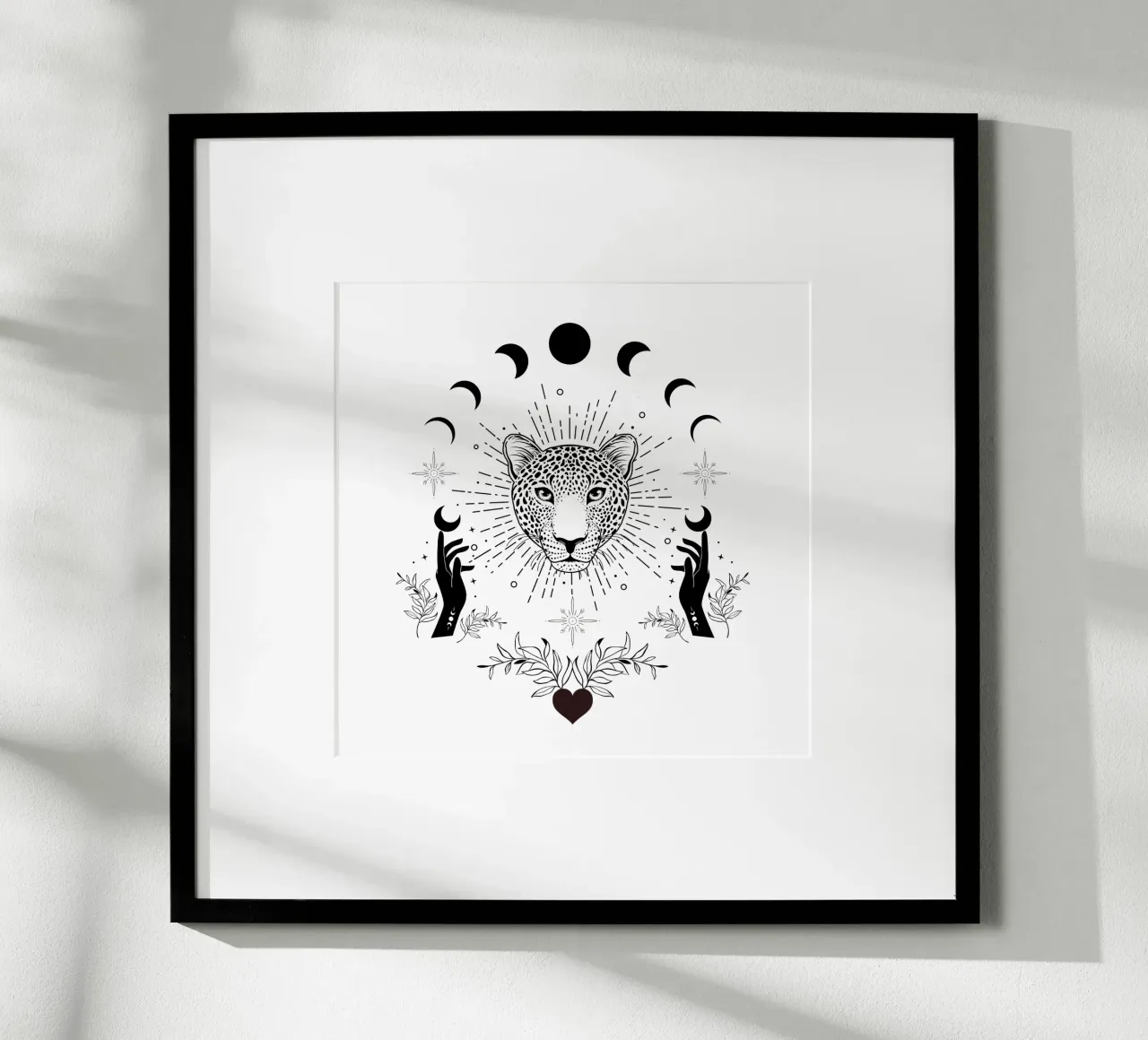 Incantata magia stregonesca con stampa leopardo poster con telaio in alluminio da Chérie Prints