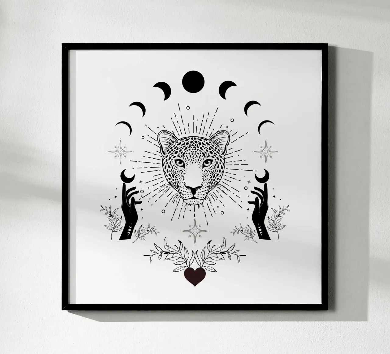 Incantata magia stregonesca con stampa leopardo poster con telaio in alluminio da Chérie Prints