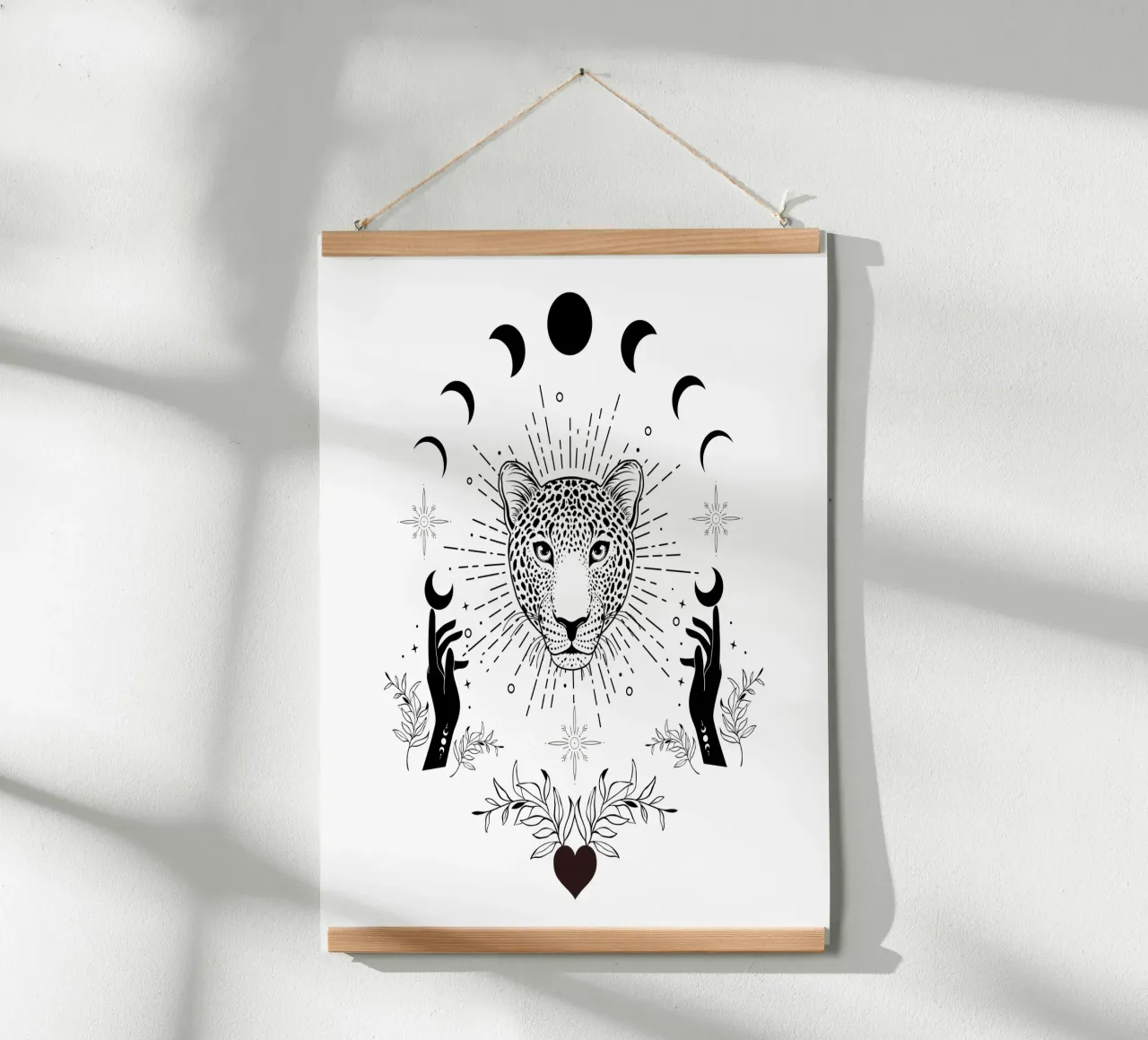 Incantata magia stregonesca con stampa leopardo poster con telaio in alluminio da Chérie Prints