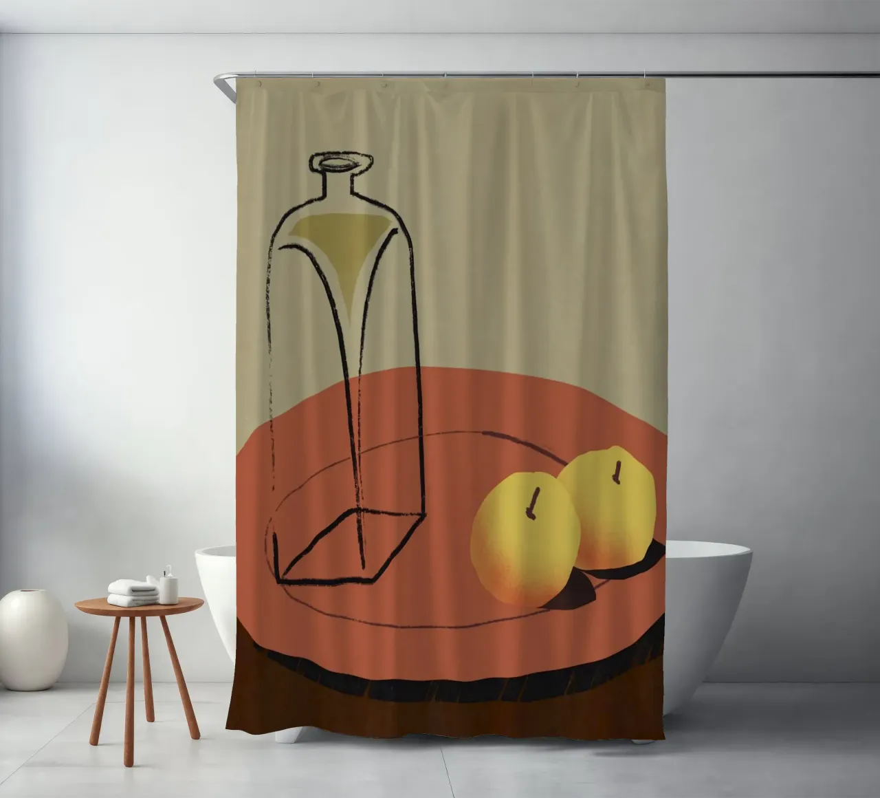 Rotes Tablett Duschvorhang von Little Dean