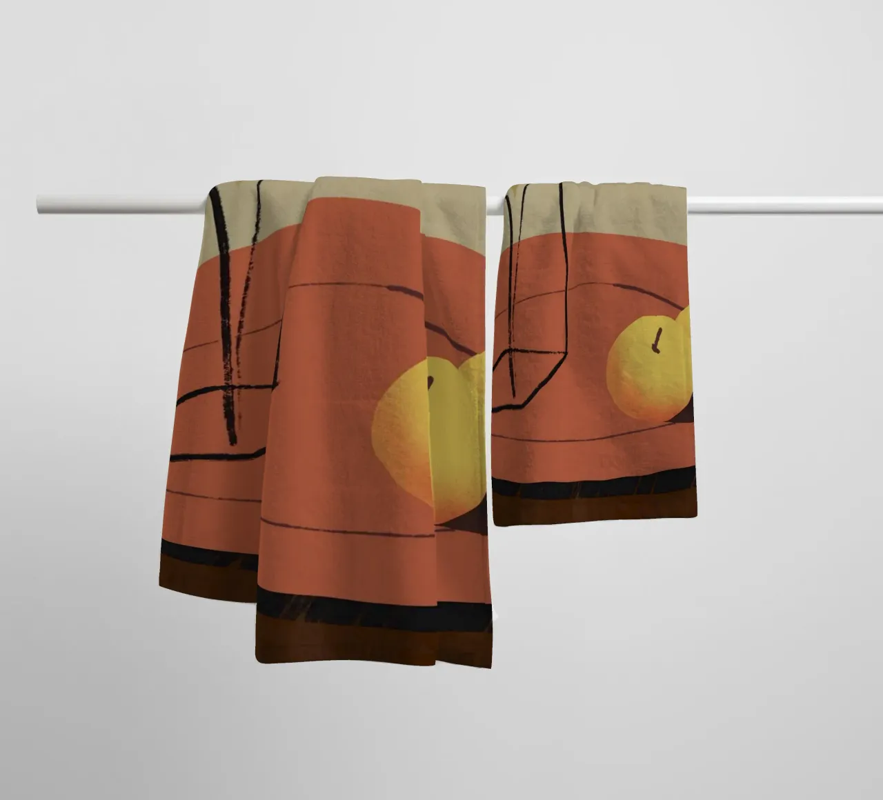 Piatto rosso asciugamano da bagno da Little Dean